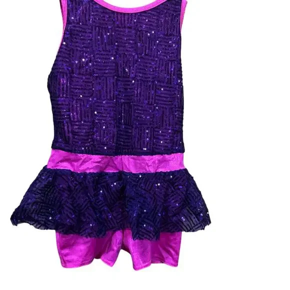 Girls dance Costume sequin size LC - Picture 6 of 10